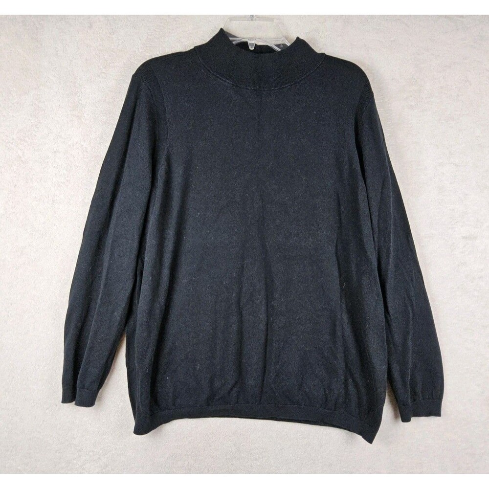 Talbots Women's Long Sleeve Mock Neck Sweater Black Size 2X